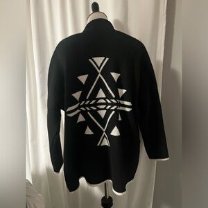 Black and white Southwest cardigan sweater